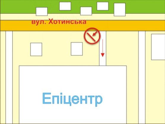 Схема рекламной плоскости по адресу вул. Хотинська (біля ТЦ "Епіцентр"), місце 3