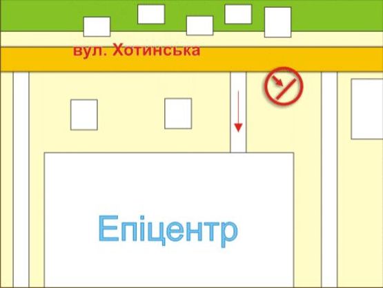 Схема рекламной плоскости по адресу вул. Хотинська (біля ТЦ "Епіцентр"), місце 4