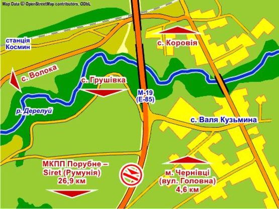Схема рекламної площини за адресою с. Валя Кузьмина (напрямок на Сучаву), 4x8 м
