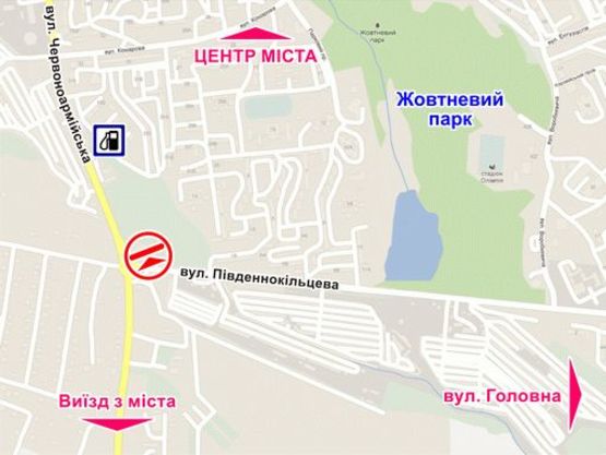 Схема рекламной плоскости по адресу вул. Героїв Майдану – Південнокільцева