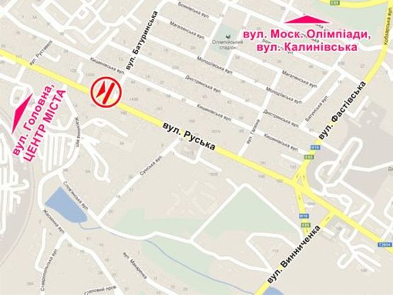 Схема рекламной плоскости по адресу вул. Руська – Батуринська