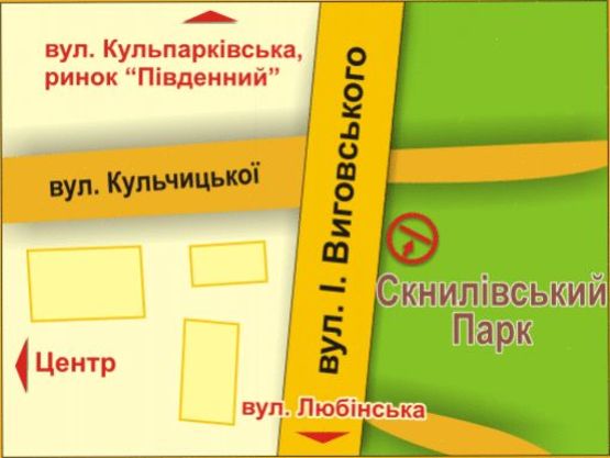 Схема рекламной плоскости по адресу вул. Виговського (навпроти буд. 45)