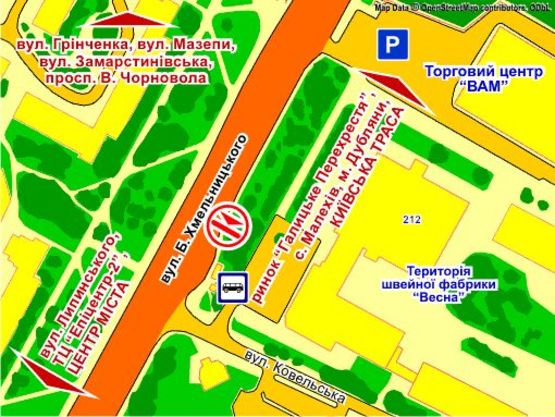 Схема рекламной плоскости по адресу вул. Хмельницького – Ковельська