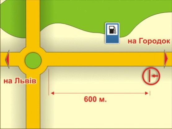 Схема рекламної площини за адресою с. Зимна Вода (на Городок), 4х8 м