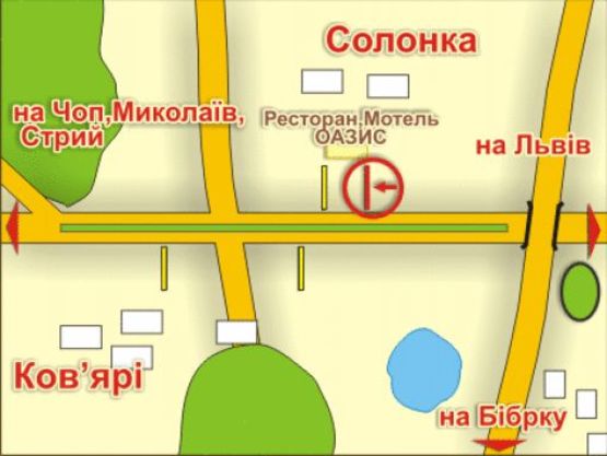 Схема рекламної площини за адресою с. Солонка (напрямок до Чопа), місце 3
