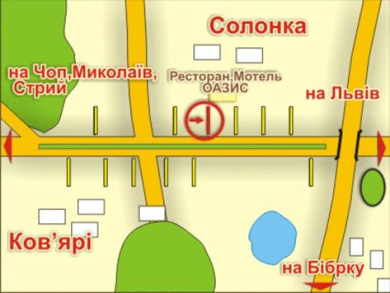 Схема рекламной плоскости по адресу с. Солонка (напрямок до Львова), місце 4