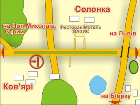 Схема рекламної площини за адресою с. Солонка (напрямок до Львова), місце 8