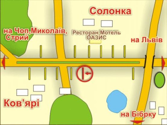 Схема рекламної площини за адресою с. Солонка (напрямок до Чопа), місце 11