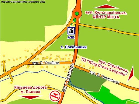 Схема рекламної площини за адресою с. Сокільники, вул. Г. Сковороди місце 2