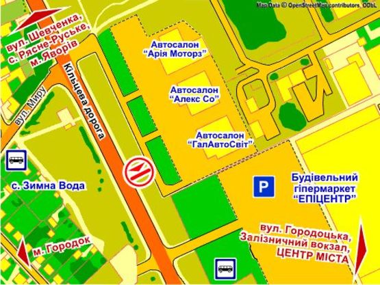 Схема рекламной плоскости по адресу вул. Городоцька, 302 (біля ТЦ "Епіцентр",  Автосалон "Volkswagen", місце 2