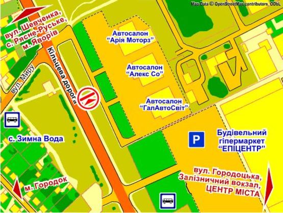 Схема рекламной плоскости по адресу вул. Городоцька, 302 (біля ТЦ "Епіцентр",  Автосалон "BMW", місце 3