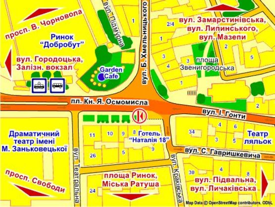 Схема рекламной плоскости по адресу пл. Я. Осмомисла, 7 скролл