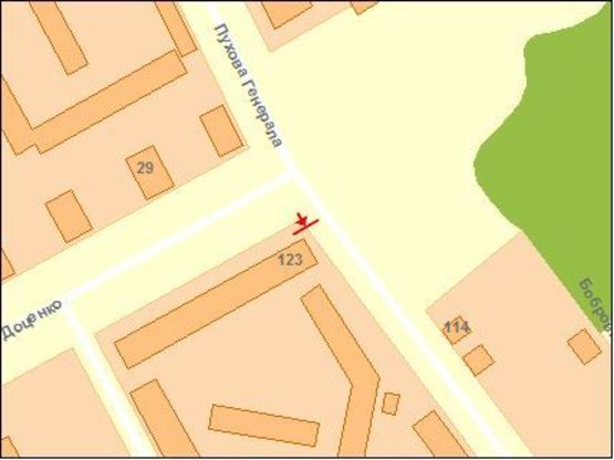 Схема рекламної площини за адресою Доценко ул., 30,  / ул. Г. Пухова