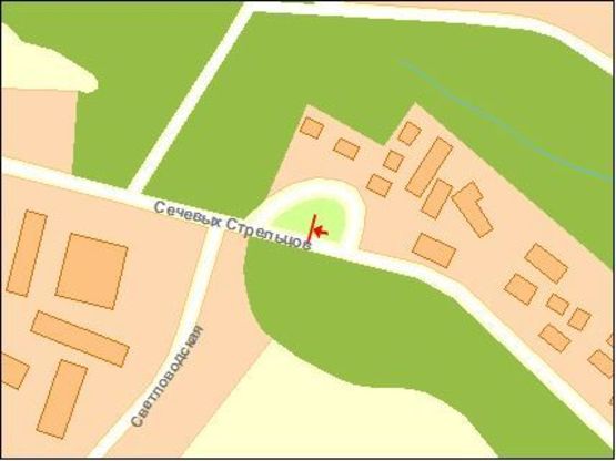 Схема рекламной плоскости по адресу Московской Олимпиады ул, конечная 4 троллейбуса , въезд в город