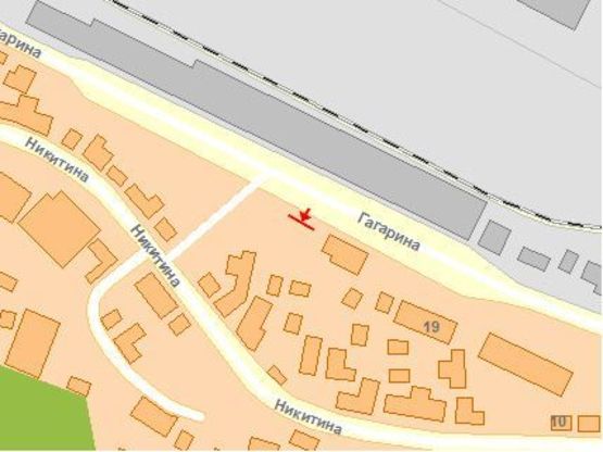 Схема рекламной плоскости по адресу Гагарина ул, напротив входа в Ж/Д вокзал, шестой справа