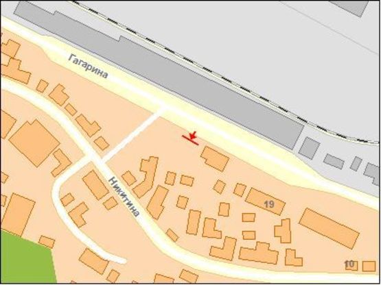 Схема рекламной плоскости по адресу Гагарина ул, напротив входа в Ж/Д вокзал, седьмой справа