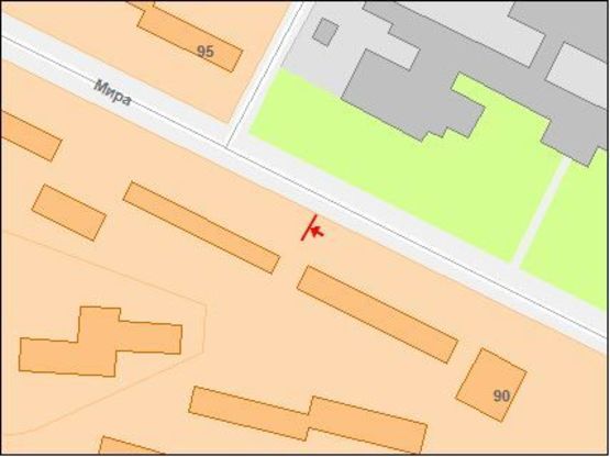 Схема рекламної площини за адресою пр-т Мира, 71/1, транспортная магистраль