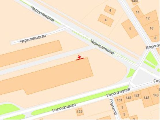 Схема рекламной плоскости по адресу Чернівецька вул.