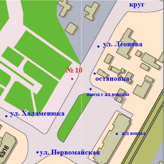 Схема рекламної площини за адресою ул. Первомайская, выезд с ж/д вокзала (заправка)