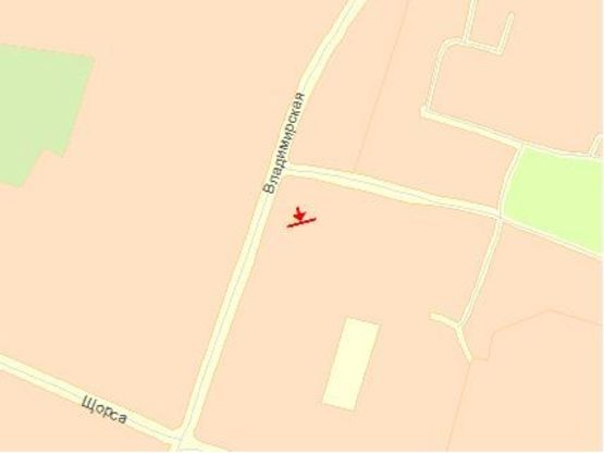 Схема рекламної площини за адресою Владимирская ул, в центр