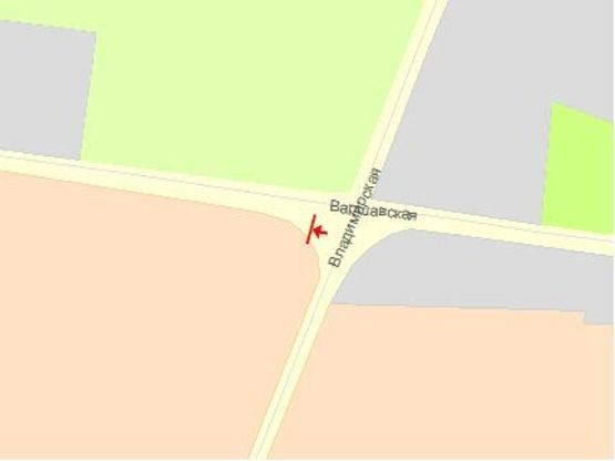 Схема рекламной плоскости по адресу Владимирская ул / Варшавская ул, из центра