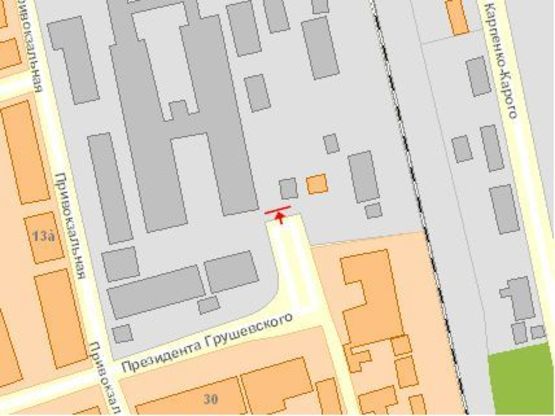 Схема рекламной плоскости по адресу Привокзальная пл, из центра