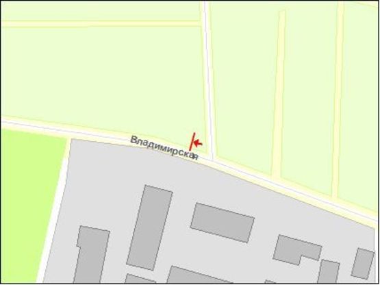 Схема рекламной плоскости по адресу Владимирская ул, возле АЗС, из центра