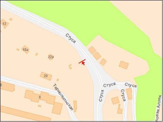 Схема рекламной плоскости по адресу Стуса В ул, 22, в центр