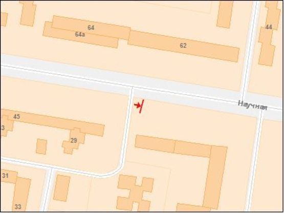 Схема рекламної площини за адресою Научная ул, 29, к ул Кн Ольги