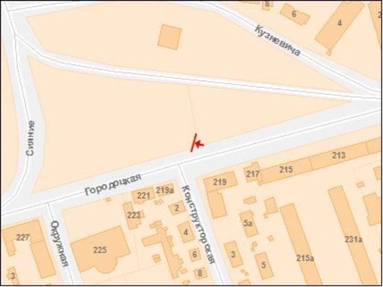 Схема рекламной плоскости по адресу Городоцкая ул, 217, из центра