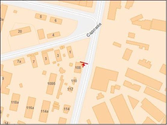 Схема рекламной плоскости по адресу Кульпарковская ул, 102, в центр