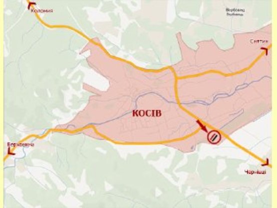 Схема рекламной плоскости по адресу м.Косів (траса Косів-Чернівці) ст.А