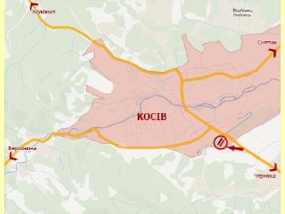 Схема рекламной плоскости по адресу м.Косів (траса Косів-Чернівці) ст.Б