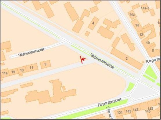 Схема рекламной плоскости по адресу Черновецкая ул, проход к Пригородному Вокзалу