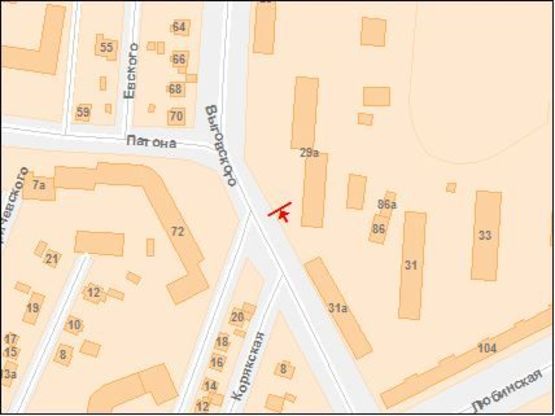 Схема рекламной плоскости по адресу Выговского ул, 29а, к ул Патона