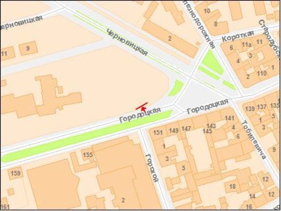 Схема рекламной плоскости по адресу Городоцкая ул., справа от автостоянки