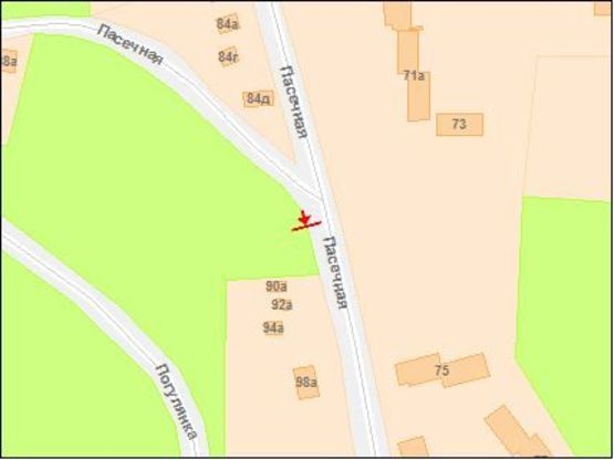 Схема рекламной плоскости по адресу Пасечная ул. - напротив дома 94а