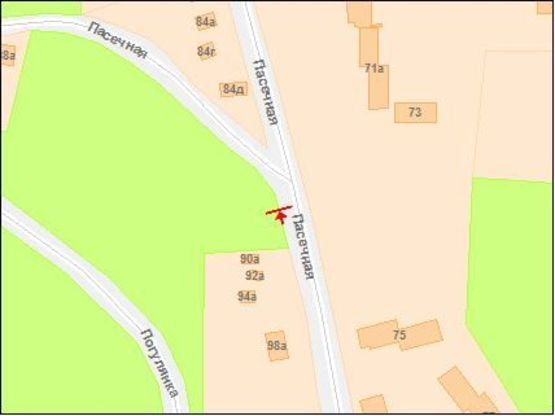 Схема рекламной плоскости по адресу Пасечная ул. - напротив дома 94а